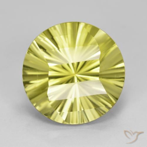 8.84ct Natürlicher Mittelgelb Quarz, Runden, VVS
