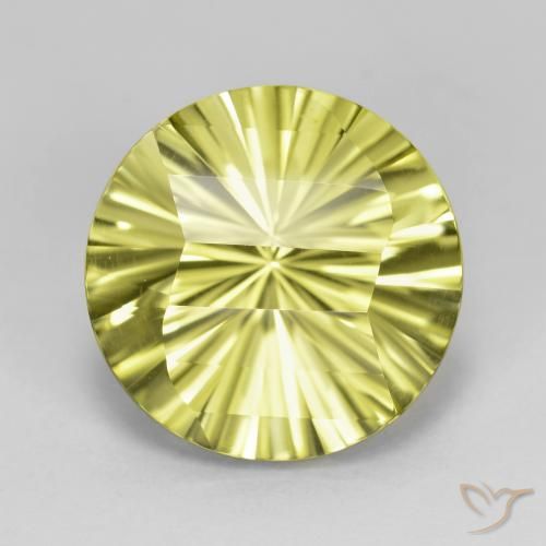 8.95ct Natürlicher grünlich-gelb Quarz, Runden, VVS