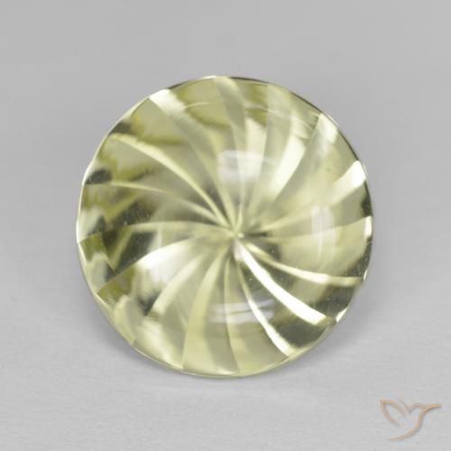 5.17ct Natürlicher hellgrünlich-gelb Quarz, Runden, Transparent
