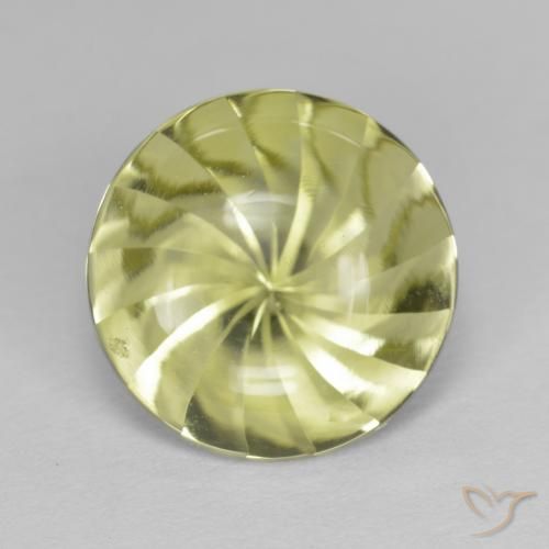 5.17ct Natürlicher grünlich-gelb Quarz, Runden, Transparent
