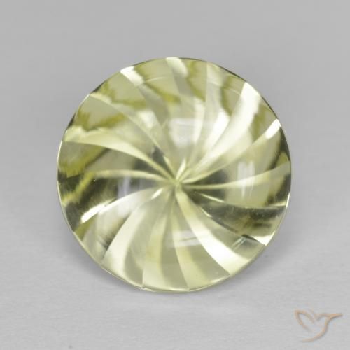 5.32ct Natürlicher grünlich-gelb Quarz, Runden, Transparent