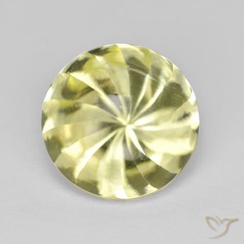 6.10ct Natürlicher Zitronengelb Quarz, Runden, Transparent