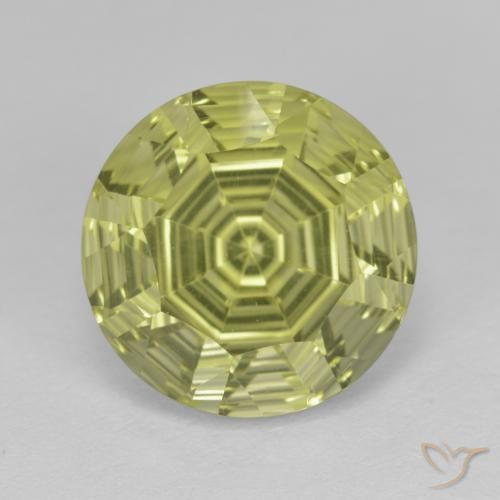 6.24ct Natürlicher Mittelgelb Quarz, Runden, Transparent