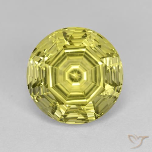 6.17ct Natürlicher grünlich-gelb Quarz, Runden, VVS