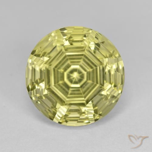 6.41ct Natürlicher grünlich-gelb Quarz, Runden, VVS