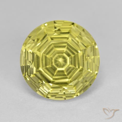6.33ct Natürlicher hellgelb Quarz, Runden, VVS