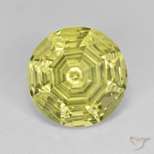 5.89ct Natürlicher Zitronengelb Quarz, Runden, VVS-VS