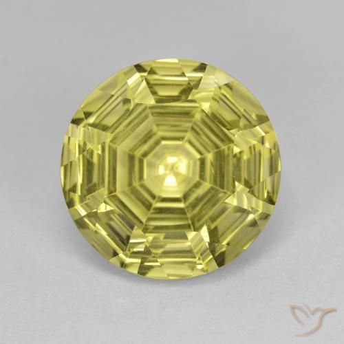 5.82ct Natürlicher hellgelb Quarz, Runden, VVS-VS
