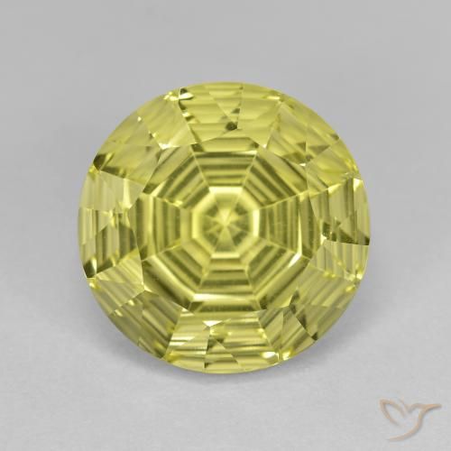 6.39ct Natürlicher Zitronengelb Quarz, Runden, VVS