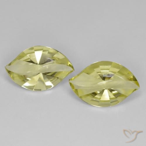 17.37ctw Natürlicher Helles Ananasgelb Quarz, Marquise, Transparent
