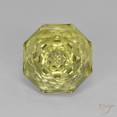 6.83ct Natürlicher grünlich-gelb Quarz, Smaragdschliff, VVS