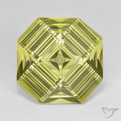9.12ct Natürlicher Mittelgelb Quarz, Smaragdschliff, VVS