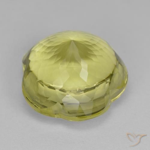 9,17 ctw natürlicher grünlich-gelb Quarz, Blumen-Schliff, Transparent