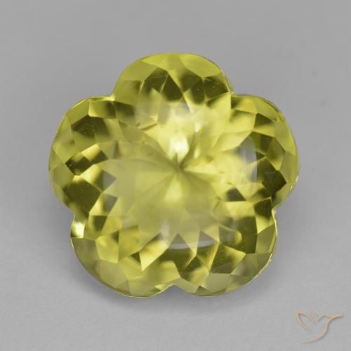 11.31ct Natürlicher Zitronengelb Quarz, Blumen-Schliff, Transparent