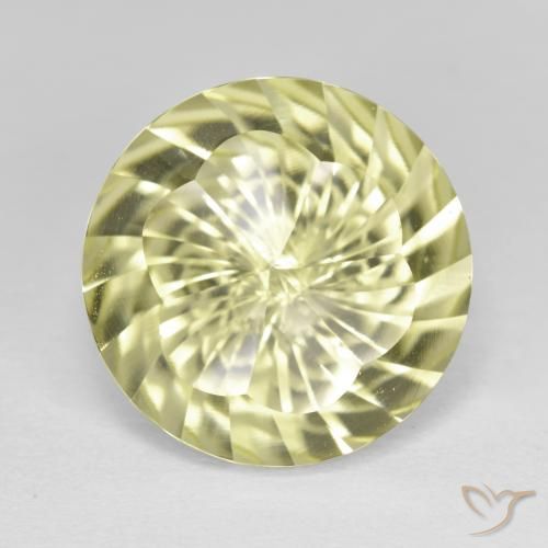 10.08ct Natürlicher Mittelhelles Gelb Quarz, Runden, VVS