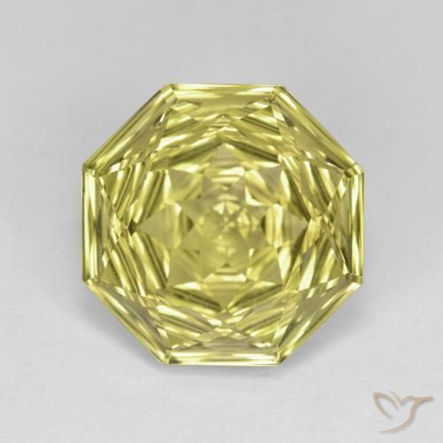 5.62ct Natürlicher Helles Ananasgelb Quarz, Smaragdschliff, VVS