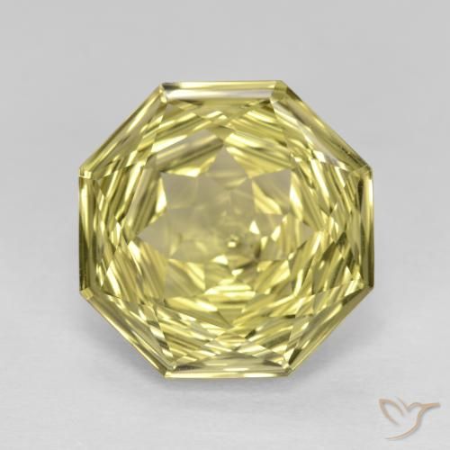 5.68ct Natürlicher Helles Ananasgelb Quarz, Smaragdschliff, VVS