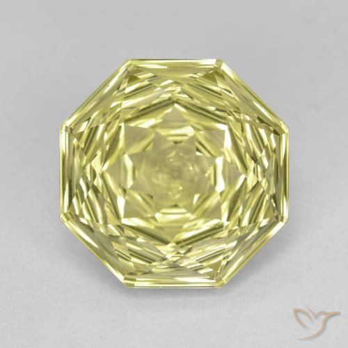 5.79ct Natürlicher Mittelhelles Gelb Quarz, Smaragdschliff, VVS