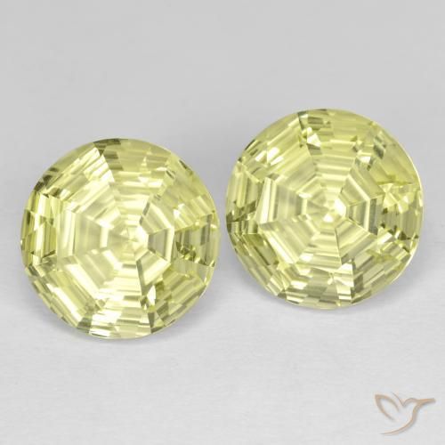 7.04 ct natürliche hellgelb Quarz-Edelsteine, Runden, VVS-VS