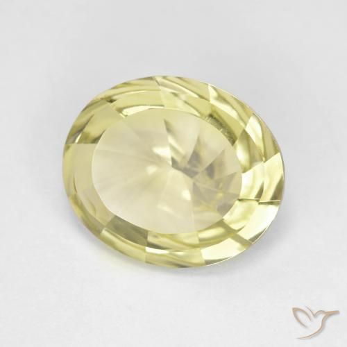 9,17 ctw natürlicher hellgelb Quarz, Oval, VVS