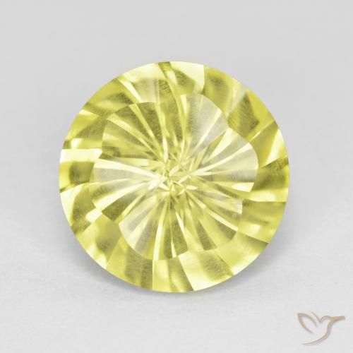 5.28ct Natürlicher Zitronengelb Quarz, Runden, VS