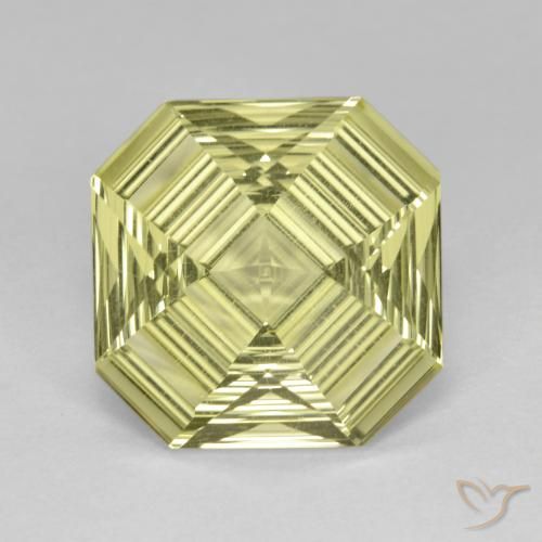 5.35ct Natürlicher Zitronengelb Quarz, Smaragdschliff, VVS-VS