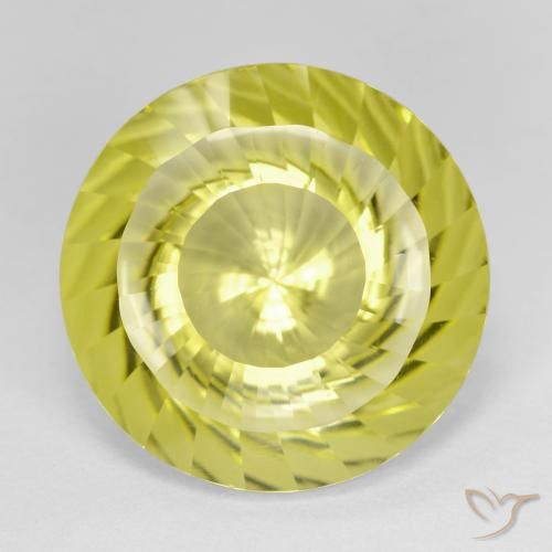 14.35ct Natürlicher hellgelb Quarz, Runden, VVS