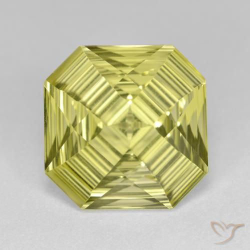 5.99ct Natürlicher Zitronengelb Quarz, Smaragdschliff, VVS