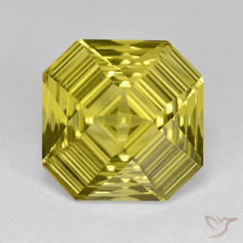 6.46ct Natürlicher hellgelb Quarz, Smaragdschliff, VVS