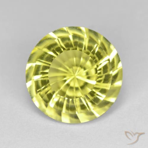 5.35ct Natürlicher Mittelgelb Quarz, Runden, VVS