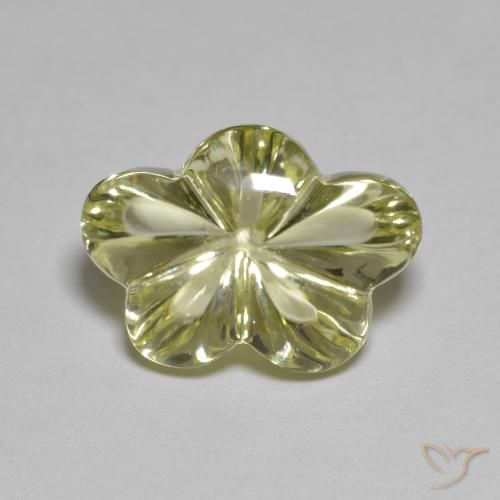 6.32ct Natürlicher Mittelgelb Quarz, Blumen-Schliff, Transparent