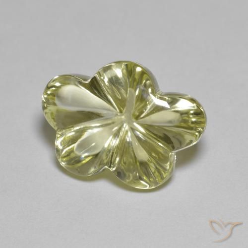 9,17 ctw natürlicher Mittelgelb Quarz, Blumen-Schliff, Transparent
