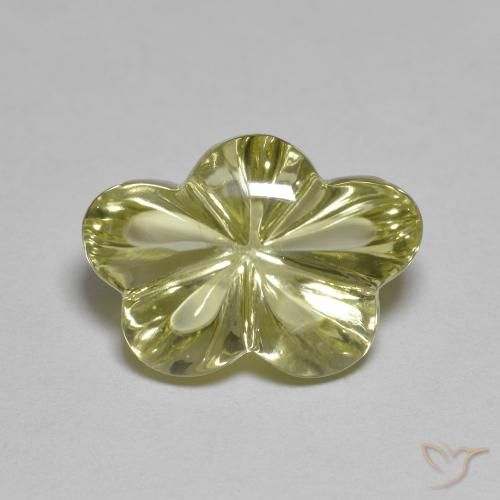 6.22ct Natürlicher Mittelgelb Quarz, Blumen-Schliff, Transparent