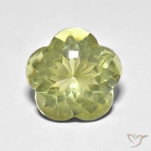 4.69ct Natürlicher Mittelgelb Quarz, Blumen-Schliff, Transparent