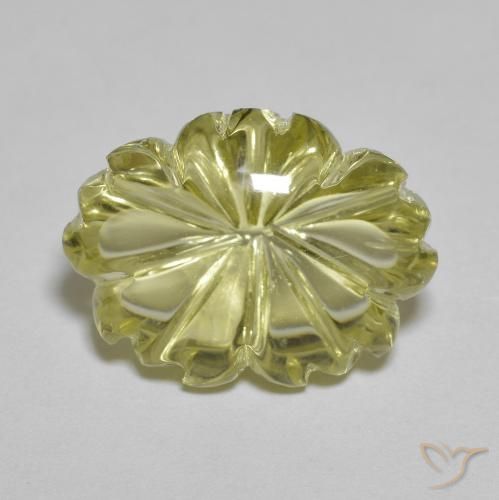 10.34ct Natürlicher Mittelgelb Quarz, Blumen-Schliff, Transparent
