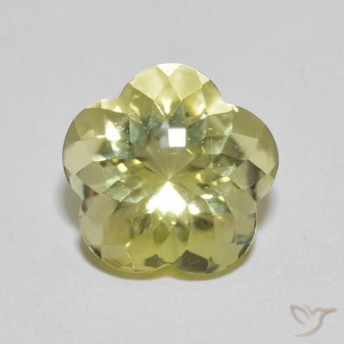 5.10ct Natürlicher Laguna Gelb Quarz, Blumen-Schliff, Transparent