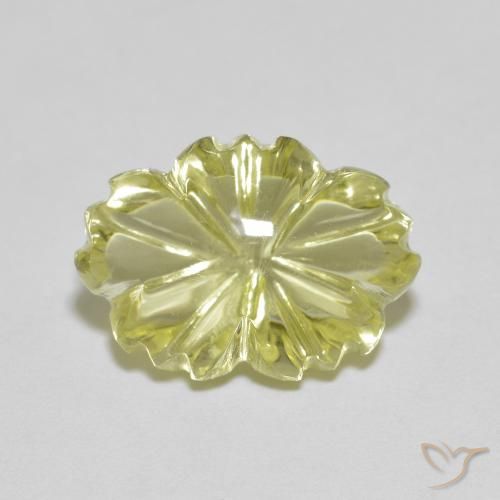 6.67ct Natürlicher Zitronengelb Quarz, Blumen-Schliff, Transparent
