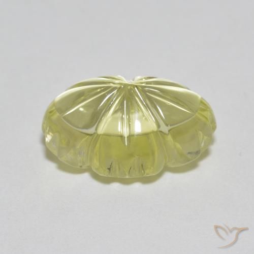 9,17 ctw natürlicher Zitronengelb Quarz, Blumen-Schliff, Transparent
