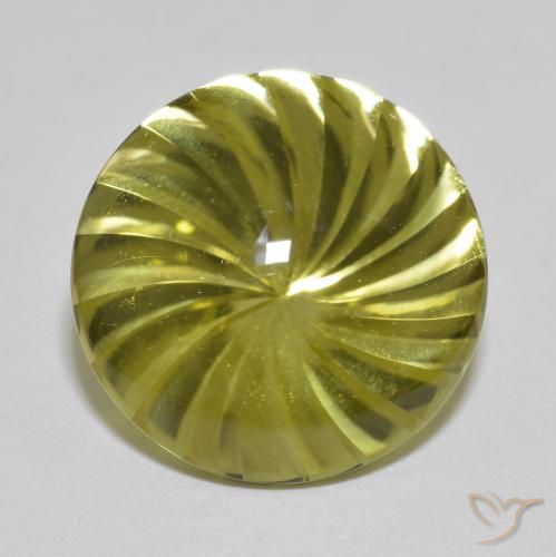 12.79ct Natürlicher Mittelgelb Quarz, Runden, Transparent, Photo A