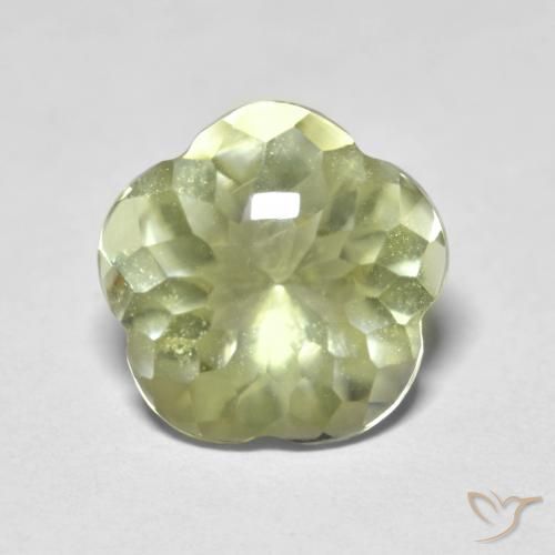 4.58ct Natürlicher hellgelb Quarz, Blumen-Schliff, Transparent