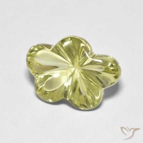 9,17 ctw natürlicher grünlich-gelb Quarz, Blumen-Schliff, Transparent