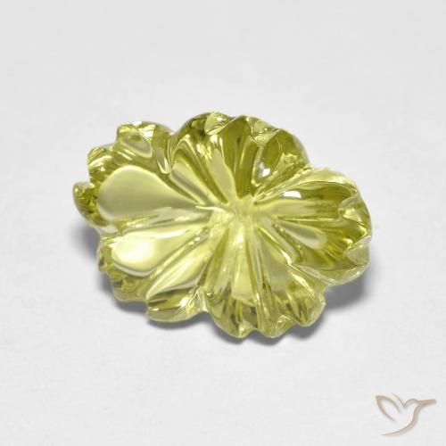 9,17 ctw natürlicher Mittelgelb Quarz, Blumen-Schliff, Transparent
