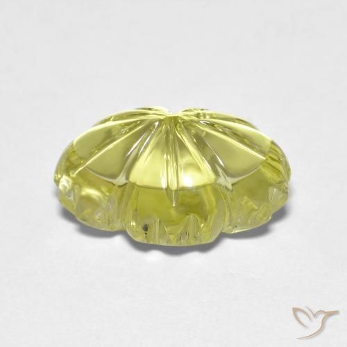 9,17 ctw natürlicher Mittelgelb Quarz, Blumen-Schliff, Transparent