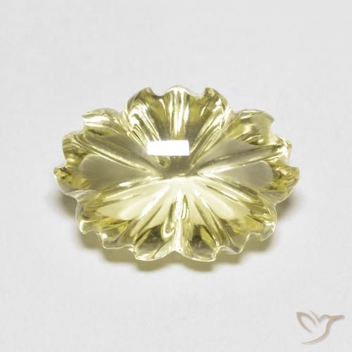 6.75ct Natürlicher Zitronengelb Quarz, Blumen-Schliff, Transparent