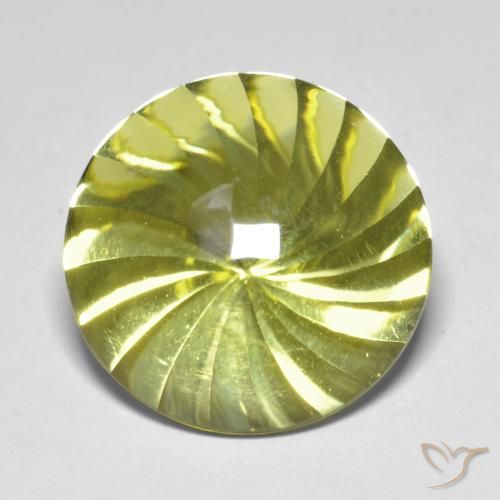 12.44ct Natürlicher Mittelgelb Quarz, Runden, Transparent