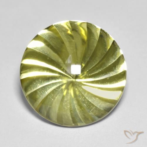12.86ct Natürlicher Mittelgelb Quarz, Runden, Transparent