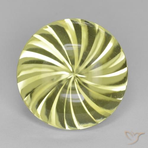 12.01ct Natürlicher gelb-grün Quarz, Runden, Transparent