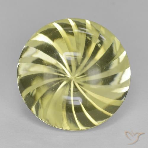13.30ct Natürlicher grünlich-gelb Quarz, Runden, Transparent
