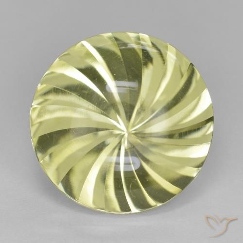 12.60ct Natürlicher hellgelb Quarz, Runden, Transparent, Photo A