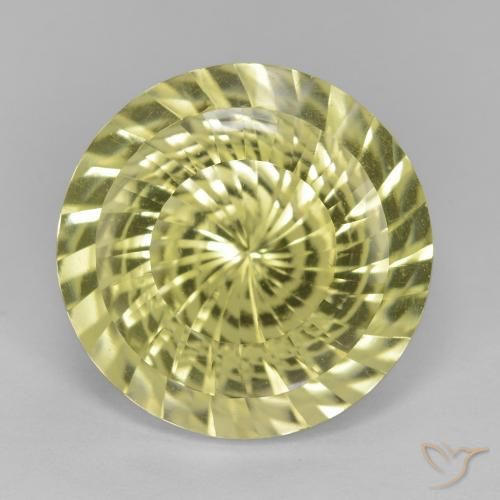 11.38ct Natürlicher Mittelgelb Quarz, Runden, VVS-VS
